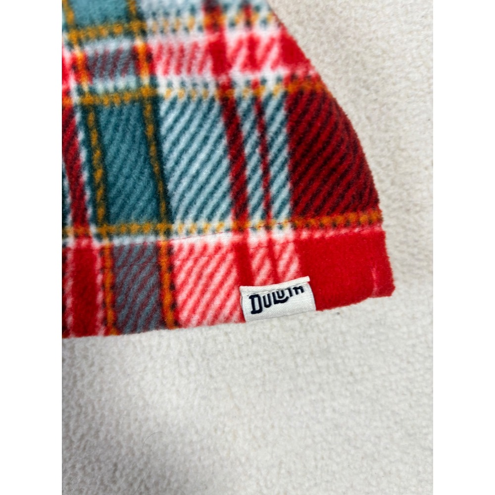 Duluth Trading Co Womens Red Plaid Fleece Snap Neck Pullover Jacket M 20099013 - Picture 3 of 9